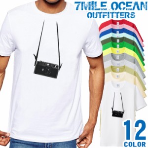 メンズ Tシャツ 半袖 プリント アメカジ 大きいサイズ 7MILE OCEAN だまし絵 カメラ