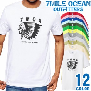 メンズ Tシャツ 半袖 プリント アメカジ 大きいサイズ 7MILE OCEAN ネイティブ