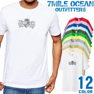 メンズ Tシャツ 半袖 プリント アメカジ 大きいサイズ 7MILE OCEAN ロゴ ワンポイント