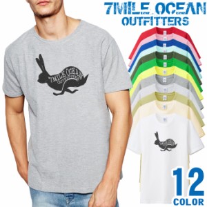 メンズ Tシャツ 半袖 プリント アメカジ 大きいサイズ 7MILE OCEAN ウサギ