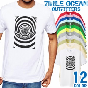 メンズ Tシャツ 半袖 プリント アメカジ 大きいサイズ 7MILE OCEAN だまし絵