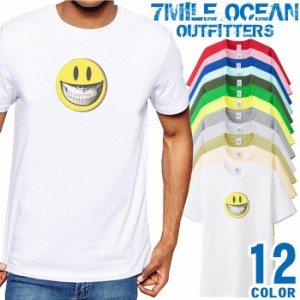 メンズ Tシャツ 半袖 プリント アメカジ 大きいサイズ 7MILE OCEAN スマイル