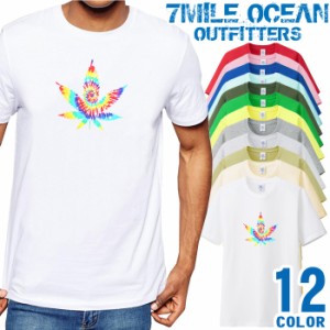 メンズ Tシャツ 半袖 プリント アメカジ 大きいサイズ 7MILE OCEAN マリファナ レゲェー