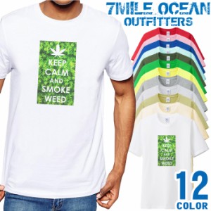 メンズ Tシャツ 半袖 プリント アメカジ 大きいサイズ 7MILE OCEAN マリファナ