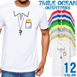 メンズ Tシャツ 半袖 プリント アメカジ 大きいサイズ 7MILE OCEAN だまし絵 審判