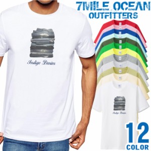 メンズ Tシャツ 半袖 プリント アメカジ 大きいサイズ 7MILE OCEAN デニム