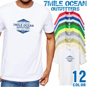 メンズ Tシャツ 半袖 プリント アメカジ 大きいサイズ 7MILE OCEAN ロゴ ワンポイント