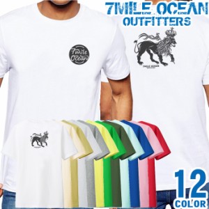 メンズ Tシャツ 半袖 バック 背面 プリント アメカジ 大きいサイズ 7MILE OCEAN ストリート