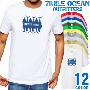 メンズ Tシャツ 半袖 プリント アメカジ 大きいサイズ 7MILE OCEAN フィッシング