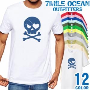 メンズ Tシャツ 半袖 プリント アメカジ 大きいサイズ 7MILE OCEAN スカル ハート