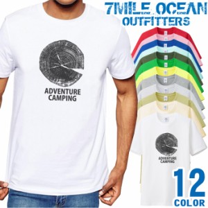 メンズ Tシャツ 半袖 プリント アメカジ 大きいサイズ 7MILE OCEAN ウッドロゴ