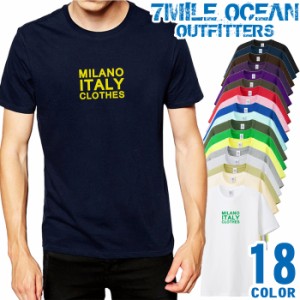 メンズ Tシャツ 半袖 プリント アメカジ 大きいサイズ 7MILE OCEAN イタリア ロゴ