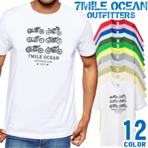 メンズ Tシャツ 半袖 プリント アメカジ 大きいサイズ 7MILE OCEAN バイク