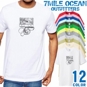 メンズ Tシャツ 半袖 プリント アメカジ 大きいサイズ 7MILE OCEAN カセット