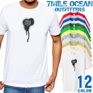 メンズ Tシャツ 半袖 プリント アメカジ 大きいサイズ 7MILE OCEAN ロゴ ワンポイント