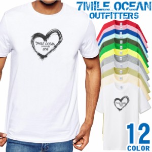 メンズ Tシャツ 半袖 プリント アメカジ 大きいサイズ 7MILE OCEAN ハート