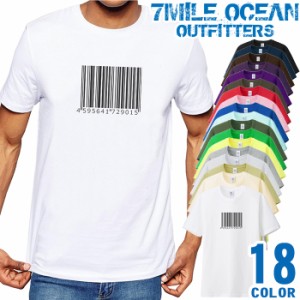 メンズ Tシャツ 半袖 プリント 大きいサイズ 7MILE OCEAN バーコード