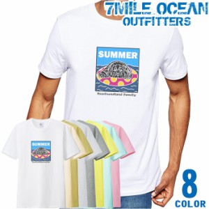 メンズ Tシャツ 半袖 プリント アメカジ 大きいサイズ 7MILE OCEAN 犬 夏