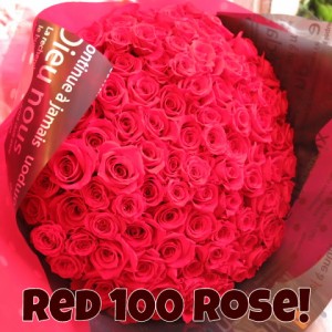 【母の日】　花　赤バラ　100本　プリザーブドフラワー　赤バラ　花束　赤バラ100本使用　プリザーブドフラワー　花束　