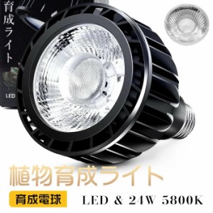 植物育成ライト LED ledライト 24W 白色系 高PPFD 高演色性 フルスペクトル 植物用LEDライト 省エネ 耐久性 E26口金 観葉植物 多肉植物 