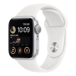 【安心！当社1ヶ月保証付き】【整備済品】Apple Watch SE 第2世代 GPSモデル 40mm MNJV3J/A シルバーアルミニウムケースとホワイトスポー