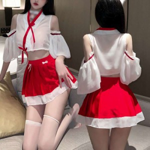 スケスケ 巫女 みこ ミニスカ コスプレ衣装