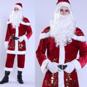 高品質 男性用 メンズ クリスマス サンタ クロース コスプレ衣装