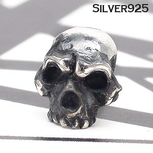 シルバー925スカル（骸骨）スタッドピアス 片耳ピアス 販売 SILVER925 スターリングシルバー メンズピアス 男女兼用ピアス 【ゆうパケッ