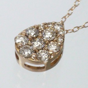 【送料無料】ダイヤモンドペンダントネックレス:ドロップ（雫）ダイヤ0.27ｃｔ K18ゴールド 18金【コンビニ受取対応商品】  ホワイトデー