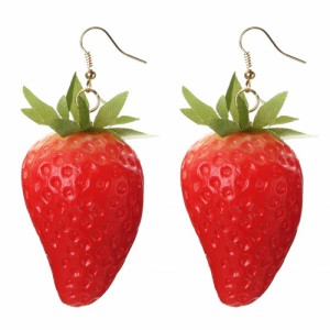 3D ストロベリー リアルステンレスピアス/1個販売 20G 20ゲージ 果物 食玩 食べ物 フルーツ いちご イチゴ 苺 おもしろ オモシロ サージ