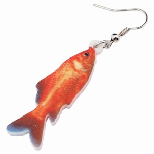 金魚 リアルステンレスピアス/1個販売 20G 20ゲージ サカナ 熱帯魚 魚 ゴールデンフィッシュ 祭り 浴衣 可愛い 人気 おもしろ オモシロ 