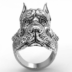 ドーベルマンステンレスリング（STR032）サイズ/30号 動物 アニマル 犬 ドッグ イヌ おもしろ 面白い 指輪 サージカルステンレス316L メ