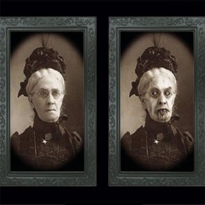 [3D ゴースト フォトフレーム 動く肖像画] 女の人 ばあば お婆ちゃん 変化 ウォールデコレーション ゾンビ ハロウィン  幽霊 ゴースト 不