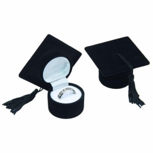角帽 リングボックス ギフトケース 卒業 大学生 黒色 ブラック 帽子 ハット 面白い ラッピング用品 指輪 ピアス 贈り物 贈答用 プレゼン