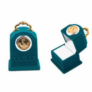 時計台リングボックス ギフトケース 新婚旅行 記念の場所 北海道 緑色 グリーン ウオッチ 置時計 面白い ラッピング用品 指輪 ピアス 贈