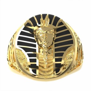 ゴールドツタンカーメンステンレスリング（PRB070）サイズ/23号/26号/31号 エジプト 黄金 金色 面白い おもしろい ピラミッド 指輪 サー