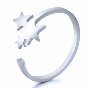 [フリーサイズ ステンレスリング] トリプルスターファランジリング トゥリング （RMT053）サイズ/17号 指輪 メンズ レディース 足の指輪 