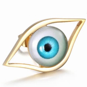 ゴールデンアイステンレスピアス 1個販売 金色 瞳 目 眼 ガラス カボション 大きい 20G 20ゲージ メンズ レディース キャッチピアス 軟骨