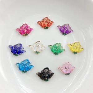 10mmx13mm フラワーローズアクリルパーツ/10個アソート 薔薇 花 バラ 紫色 緑色 黄色 青色 ピンク色 人気 クラフト用 DIY用 爪 メンズ レ