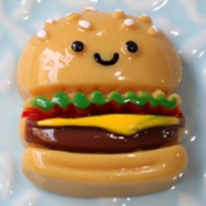 ハンバーガーアクリルパーツ/1個販売 デリバリー 宅配 ファストフード おもしろい フード 食玩 ユニーク カボション 面白い アクセサリー