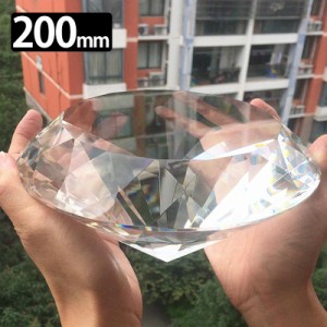 200mm クリスタルダイヤモンドカットガラスディスプレイ（クリア/透明） 1個販売 ディスプレイ ショーケース イミテーション 飾り ショッ