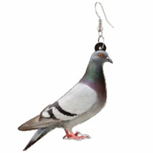 鳩 リアルステンレスピアス/1個販売 20G 20ゲージ はと ハト トリ バード 鳥 伝書鳩 可愛い 人気 おもしろ オモシロ サージカルステンレ