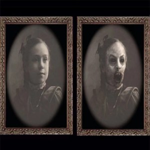 [3D ゴースト フォトフレーム 動く肖像画] 女の子 ゾンビ 変化 ウォールデコレーション ハロウィン お化け 幽霊 ゴースト 不気味 怖い 肝