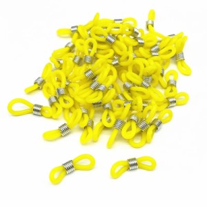 ラバーループコネクターパーツ（イエロー）/1個販売 黄色 ゴムパーツ シリコン メガネやサングラスとネックレスをつなぐ ジョイントパー