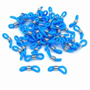 ラバーループコネクターパーツ（ブルー）/1個販売 青色 ゴムパーツ シリコン メガネやサングラスとネックレスをつなぐ ジョイントパーツ 
