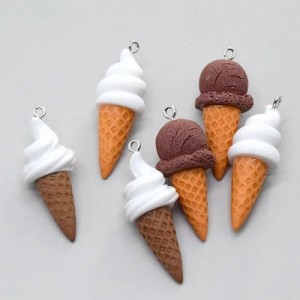 ソフトクリーム アクリルパーツ/1個販売 DIY クラフトパーツ 食玩 アイスクリーム チョコレート デザート スイーツ プラスティック 食品