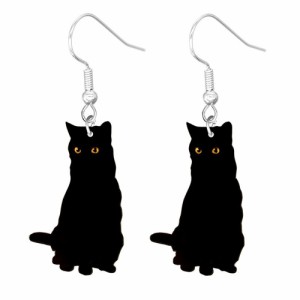 クロネコ リアルステンレスピアス/1ペア販売 20G 20ゲージ アニマル 動物 クロネコ 黒猫 ペット おもしろい オモシロ サージカルステンレ