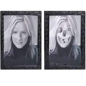 [3D ゴースト フォトフレーム 動く肖像画] 女性 変化 ウォールデコレーション ゾンビ ハロウィン お化け 幽霊 ゴースト 不気味 怖い 肝試