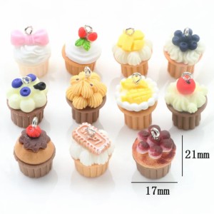 カップケーキ アクリルパーツ/1個販売 クラフトパーツ 面白い プラスティック 食品サンプル 部品 ハンドメイド 3D 立体 ピアス イヤリン