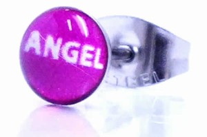 メッセージピアス（ANGEL）/1個販売 エンジェル 天使 英語 サージカルステンレス316L 20G 20ゲージ メンズ レディース 金属アレルギー出